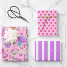 Prinsessen Stippen & Strepen Inpakpapier Set