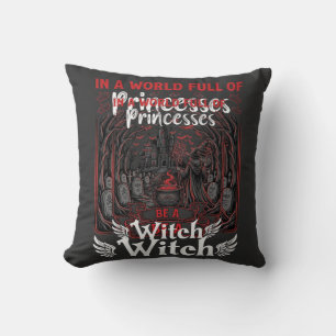 Prinsessen Worden Heks Halloween Kasteel Ketel Gra Kussen