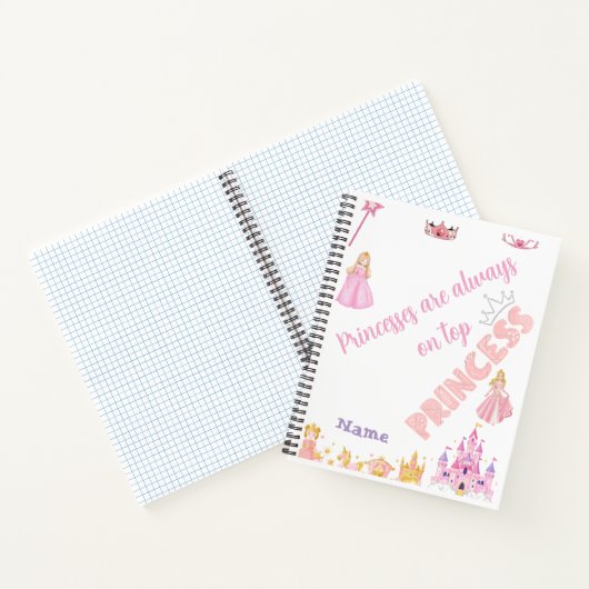Prinsessen zijn altijd op de top roze gouden kaste notitieboek (Binnen)