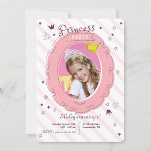 Prinsessenfeest Foto Uitnodiging
