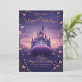 Prinsessenfeest Koninklijke Viering Uitnodiging (Staand voorkant)