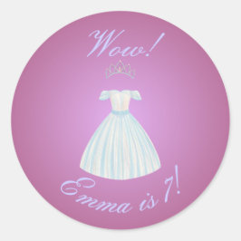 Prinsessenjurk & Tiara Sticker Roze & Blauwe Gradi