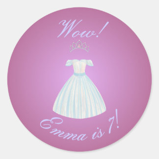 Prinsessenjurk & Tiara Sticker Roze & Blauwe Gradi