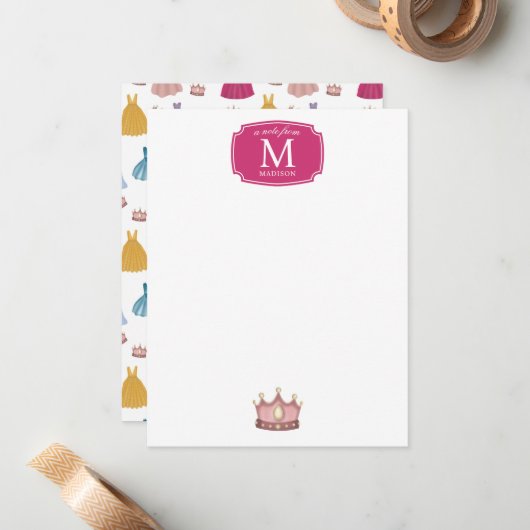 Prinsessenjurken Sprookje Kleine Meisjes Kinderen Notitiekaartje (Voorkant / Achterkant in situ)