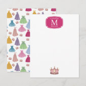 Prinsessenjurken Sprookje Kleine Meisjes Kinderen Notitiekaartje (Voorkant / Achterkant)