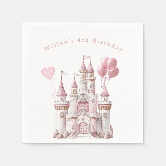 Prinsessenkasteel Ballonnen Servet (Voorkant)