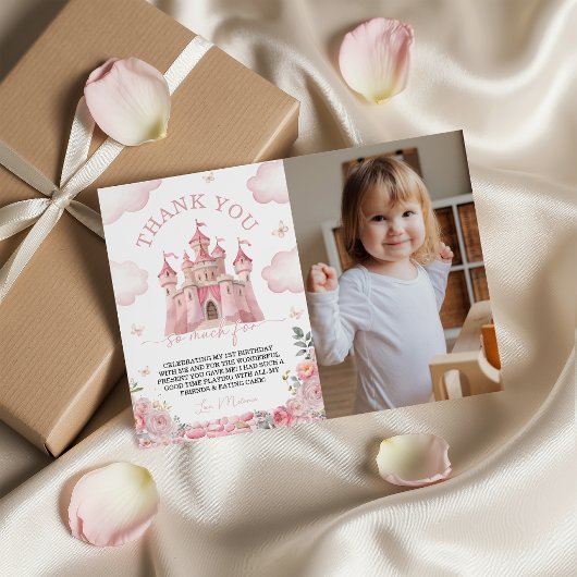 Prinsessenkasteel Foto Bedankkaart Kaart