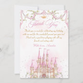 Prinsessenkasteel Meisje Verjaardag Bedankt Kaart (Voorkant)