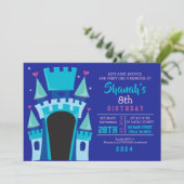 PRINSESSENKASTEL SPRINGHUIS Verjaardagsfeestje Kaart (Staand voorkant)