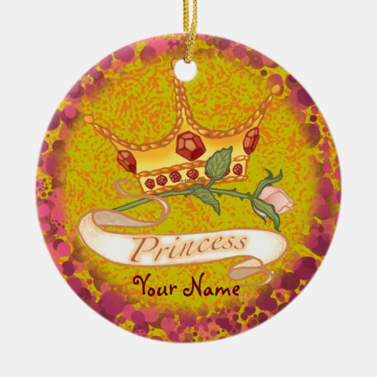 Prinsessenkroon keramisch ornament (Voorkant)