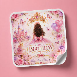 Prinsessenkroon Verjaardag Vierkante Sticker