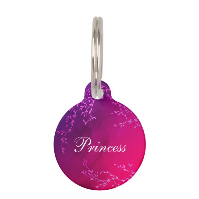 Prinsessennaam roze glans huisdierpenning (Voorkant)