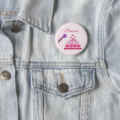 Prinsessentaart en toverstok ronde button 5,7 cm (In situ)