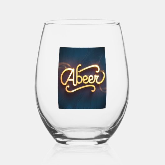 print Abeer naam op glas (Voorkant)