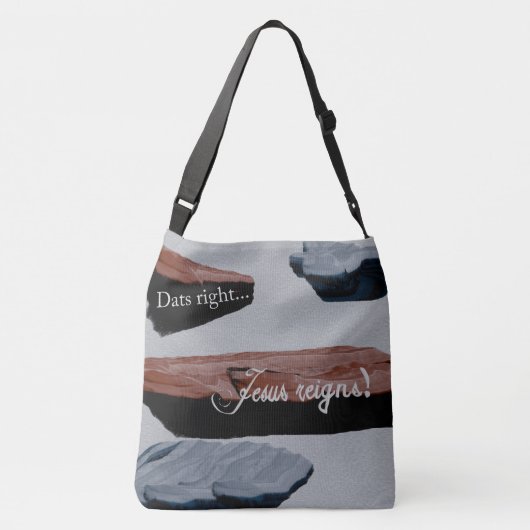 Print-all-over Canvas tassen: Stenen gooien Crossbody Tas (Achterkant)