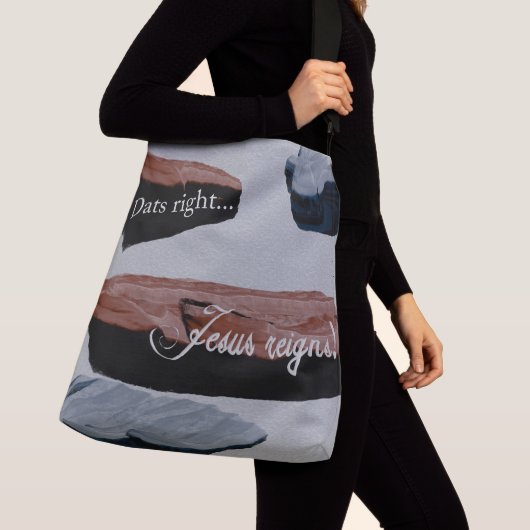 Print-all-over Canvas tassen: Stenen gooien Crossbody Tas (Dichtbij)