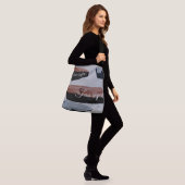 Print-all-over Canvas tassen: Stenen gooien Crossbody Tas (Op model)