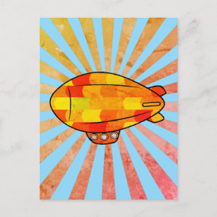  Print Blimp Ballon Sunny Sky Briefkaart
