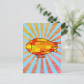  Print Blimp Ballon Sunny Sky Briefkaart (Staand voorkant)