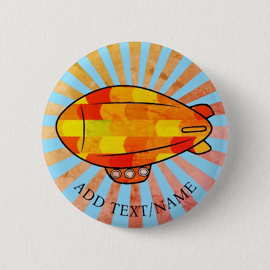 Print Blimp Ballon Sunny Sky Ronde Button 5,7 Cm (Voorkant)