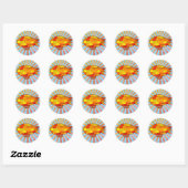 Print Blimp Ballon Sunny Sky Ronde Sticker (Vel)