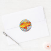  Print Blimp Ballon Sunny Sky Ronde Sticker (Envelop)