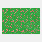  Print Candy Cane Tekeningen Rood Groen Wit Inpakpapier Vel (Voorkant)