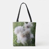 Print Canvas tas - English Angora Rabbit "Bradley" (Achterkant)