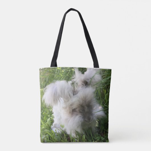 Print Canvas tas - English Angora Rabbit "Bradley" (Achterkant)