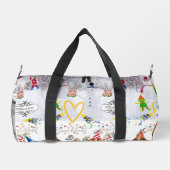 Print Cut Naaizak Duffel Vrolijke Kerstverjaardag Plunjezak (Achterkant)