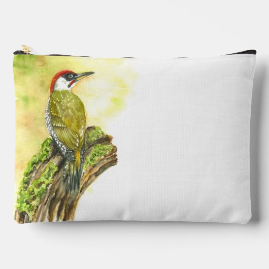 Print Cut Naaizak met Waterverf Groene specht Etui (Voorkant)