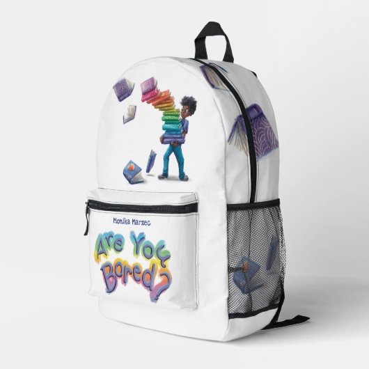 Print Cut Sew Backpack - Are You Bored? Bedrukte Rugzak (Achterkant Hoek Rechts)