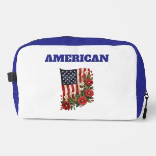 Print Cut Sew Bag-Amerikaanse Vlag Bloem Toilettasje