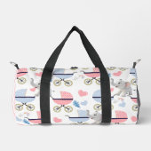 Print Cut Sew Bag Duffel Pink & Blue Elephant Plunjezak (Voorkant)