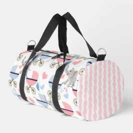 Print Cut Sew Bag Duffel Pink & Blue Elephant Plunjezak