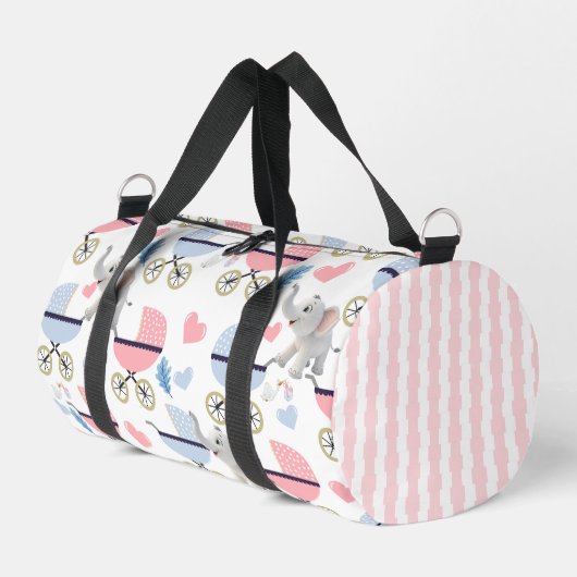 Print Cut Sew Bag Duffel Pink & Blue Elephant Plunjezak (Linkerhoek)