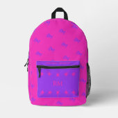 Print Cut Sew Bag meisjes fuchsia en roze monogram Bedrukte Rugzak (Voorkant)