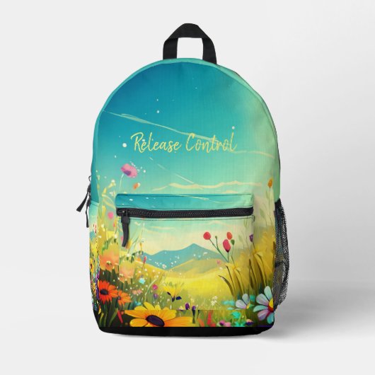 Print Cut Sew Bag met kleurrijke weide Bedrukte Rugzak (Voorkant)