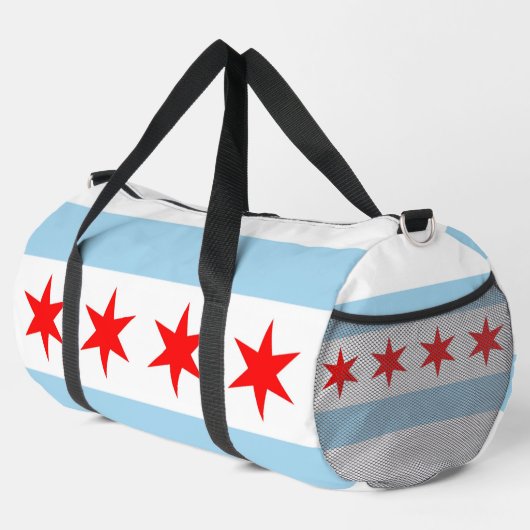 Print Cut Sew Bag met vlag van Chicago, Verenigde  Plunjezak (Rechterhoek)