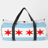 Print Cut Sew Bag met vlag van Chicago, Verenigde  Plunjezak (Achterkant)