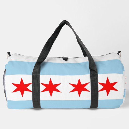 Print Cut Sew Bag met vlag van Chicago, Verenigde  Plunjezak (Achterkant)
