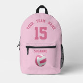 Print Cut Sew Bag Roos Volleybal meisjes roze Team Bedrukte Rugzak (Voorkant)