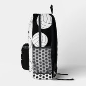 Print Cut Sew Bag volleybal, zwart wit modern Bedrukte Rugzak (Rechts)