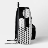 Print Cut Sew Bag volleybal, zwart wit modern Bedrukte Rugzak (Links)