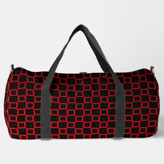 Print Cut Sew Bag zwart en rood modern design Plunjezak (Voorkant)