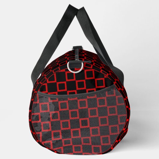 Print Cut Sew Bag zwart en rood modern design Plunjezak (Rechts)