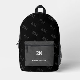Print Cut Sew Bag zwart zwart grijs monogram Bedrukte Rugzak