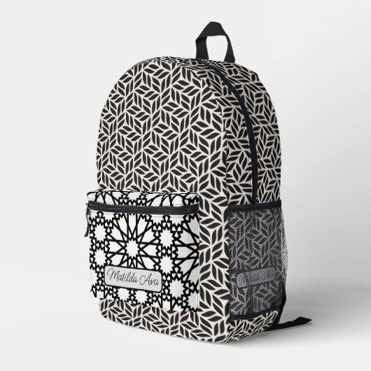Print Cut Sew Rugzak - Personaliseer B/W Star (Achterkant Hoek Rechts)