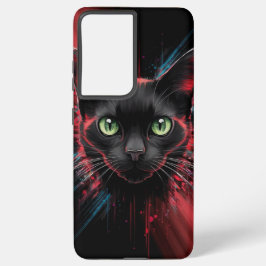 Print de zwarte kat in je telefoonhoesje samsung galaxy hoesje