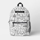 Print gesneden naaizak bedrukte rugzak (Voorkant)